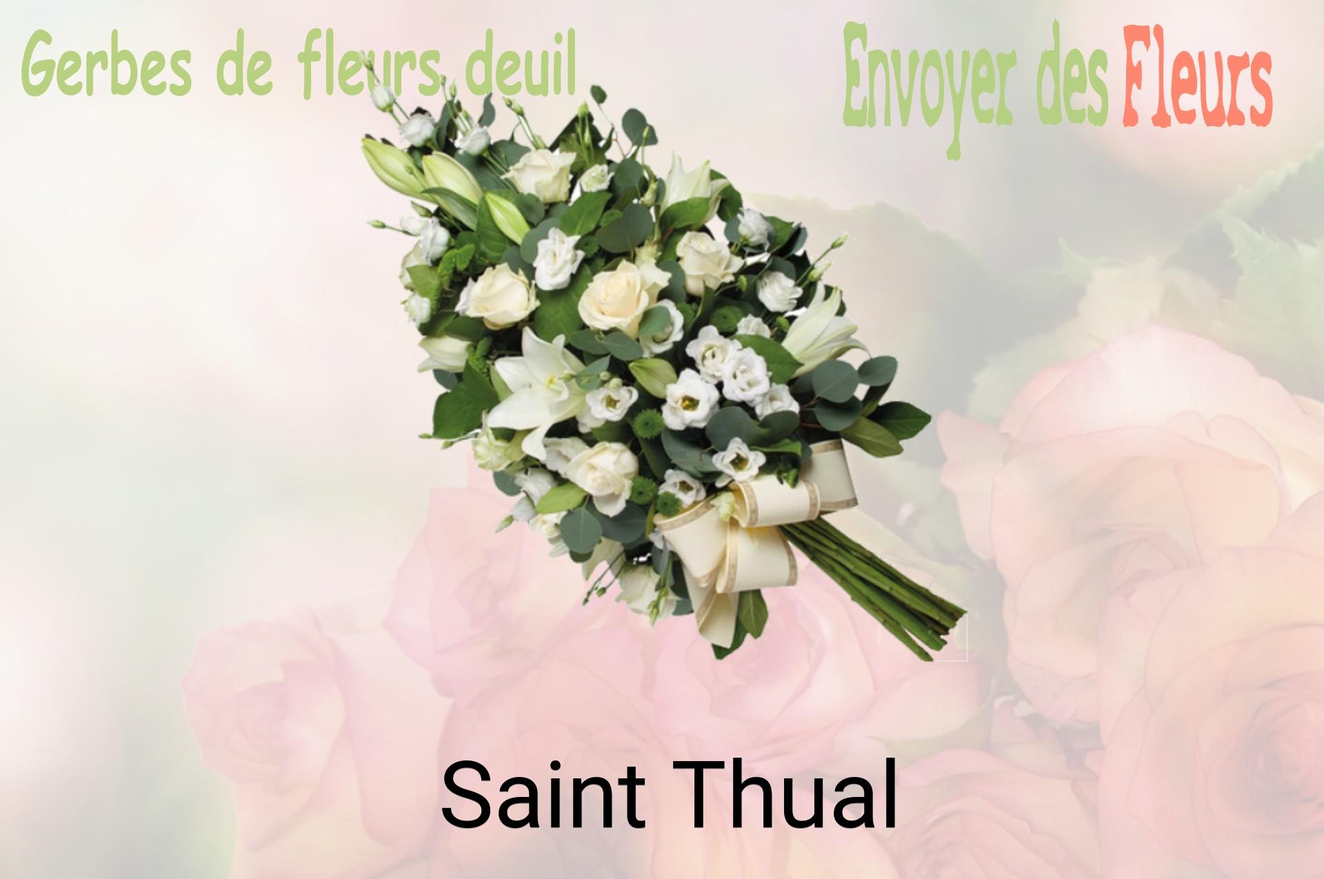 Gerbe de fleurs de deuil livrée à Saint-Thual